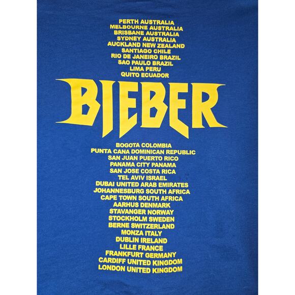 Justin Bieber Stadium Purpose World Tour 2027 Blue Women's Crop Top Size M - Picture 10 of 11